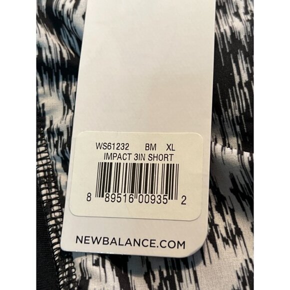 New Balance Impact 3" Shorts Size XL White Black Brief Lined Wicking Fabric NWT‎ - Picture 12 of 16